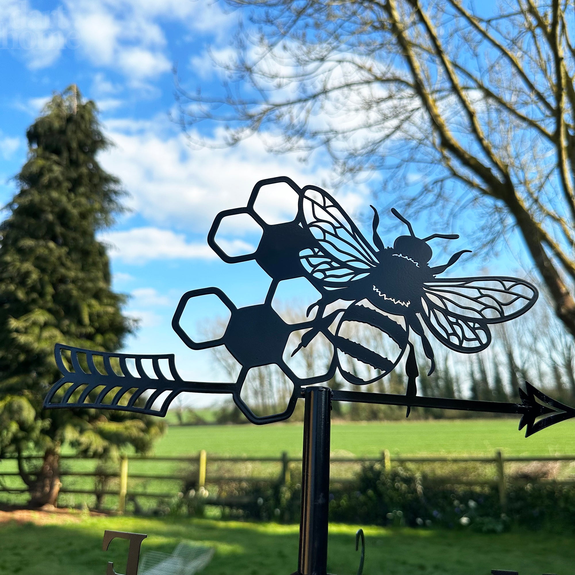 Honeycomb Bee Silhouette Weathervane