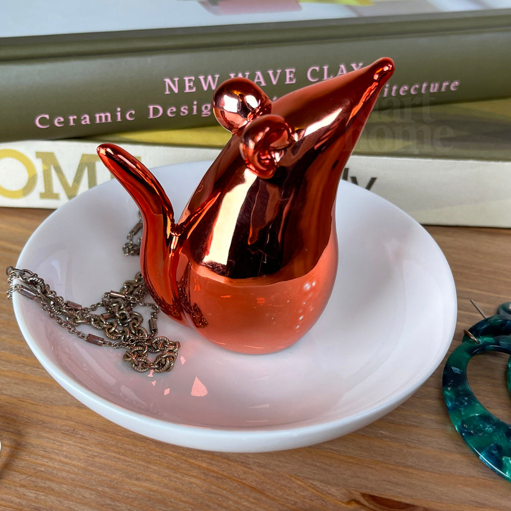 Rose Gold Mouse Trinket Dish