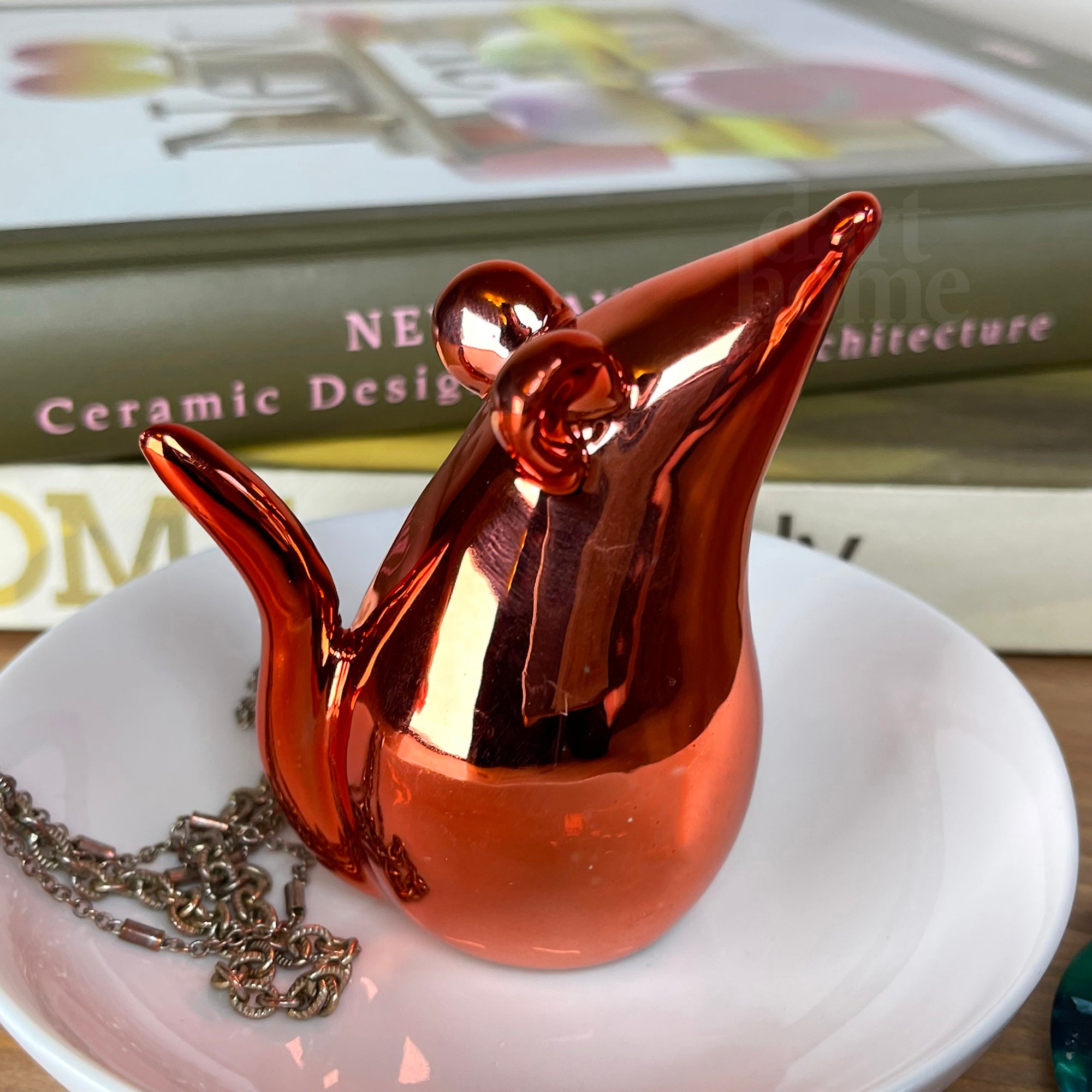 Roségoldene Maus-Schmuckschale