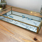 Blaues orientalisches Heron-Glas-Spiegeltablett