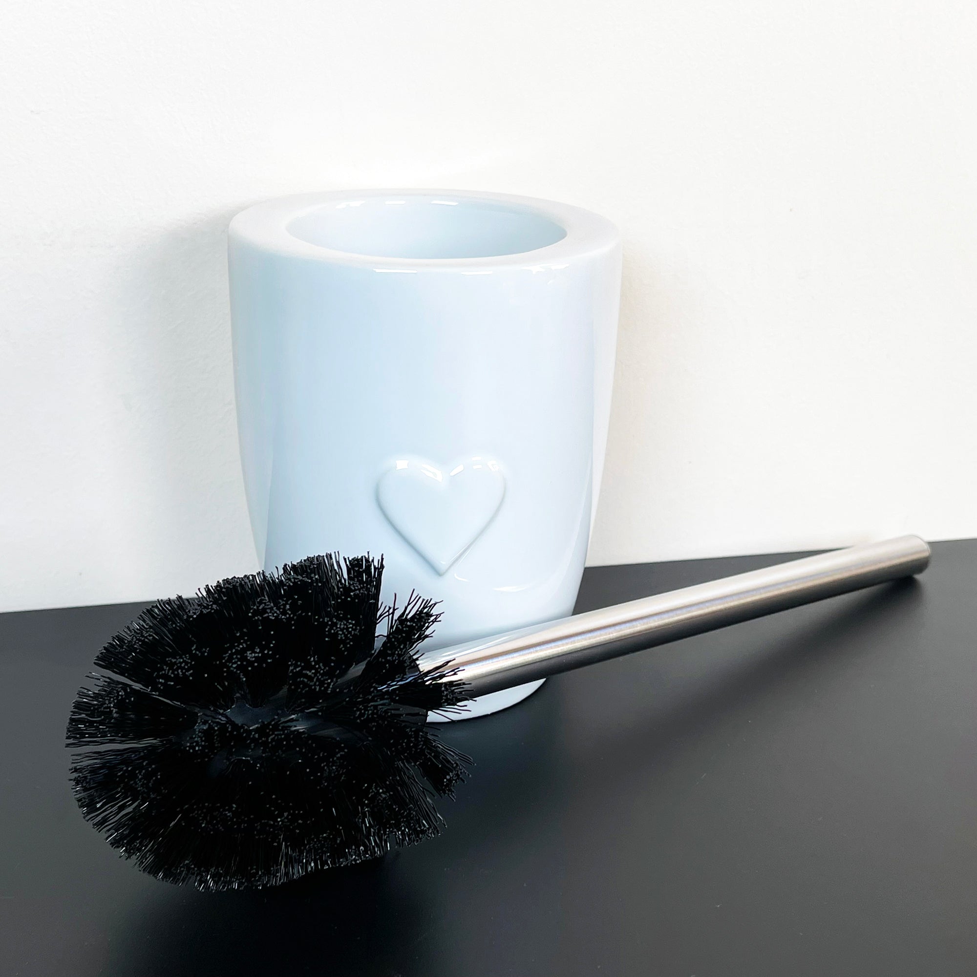 Badezimmer-Accessoires-Set „Love Heart“ in glänzendem Weiß