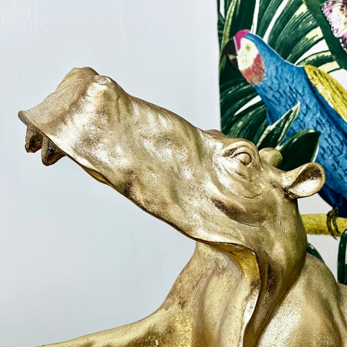 Goldene Harry Hippo Aufbewahrungsschale