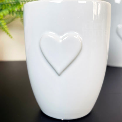 Glossy White Love Heart Bathroom Accessories Set