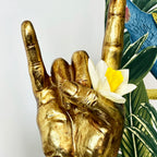 Gold Rock On Hand Vase