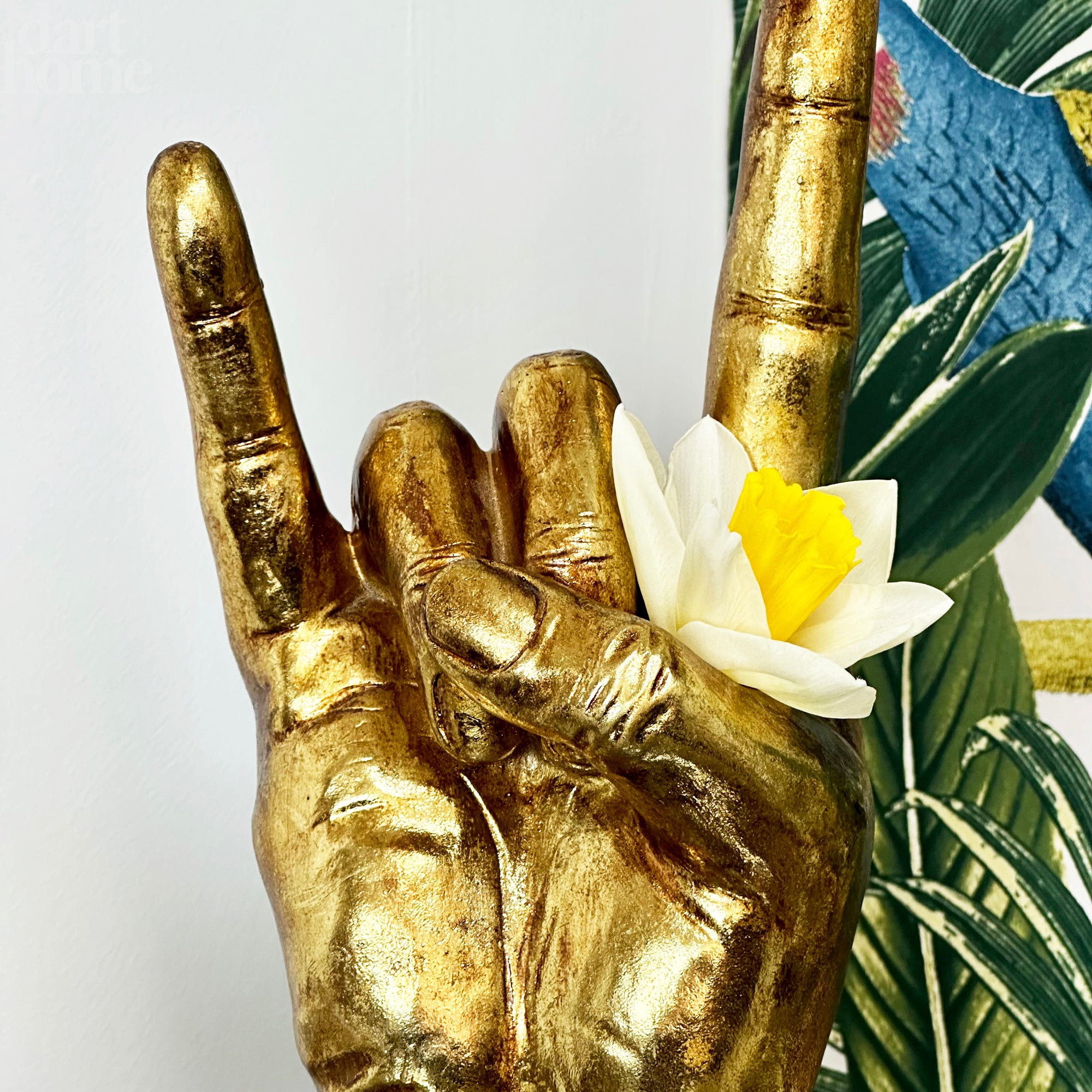 Gold Rock On Hand Vase