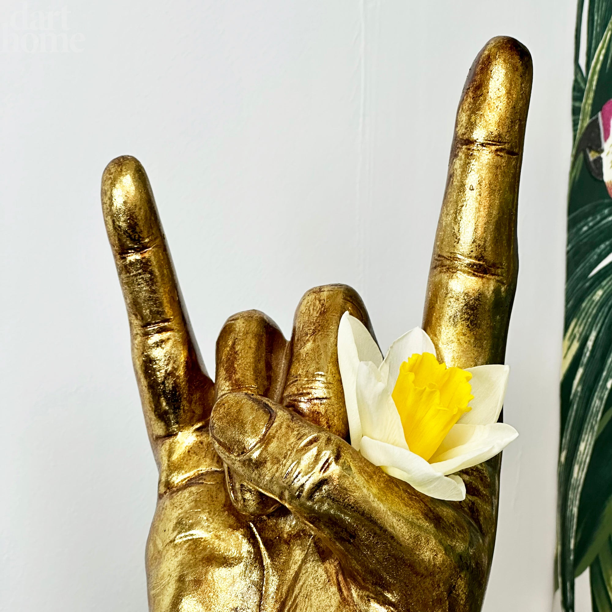 Gold Rock On Hand Vase