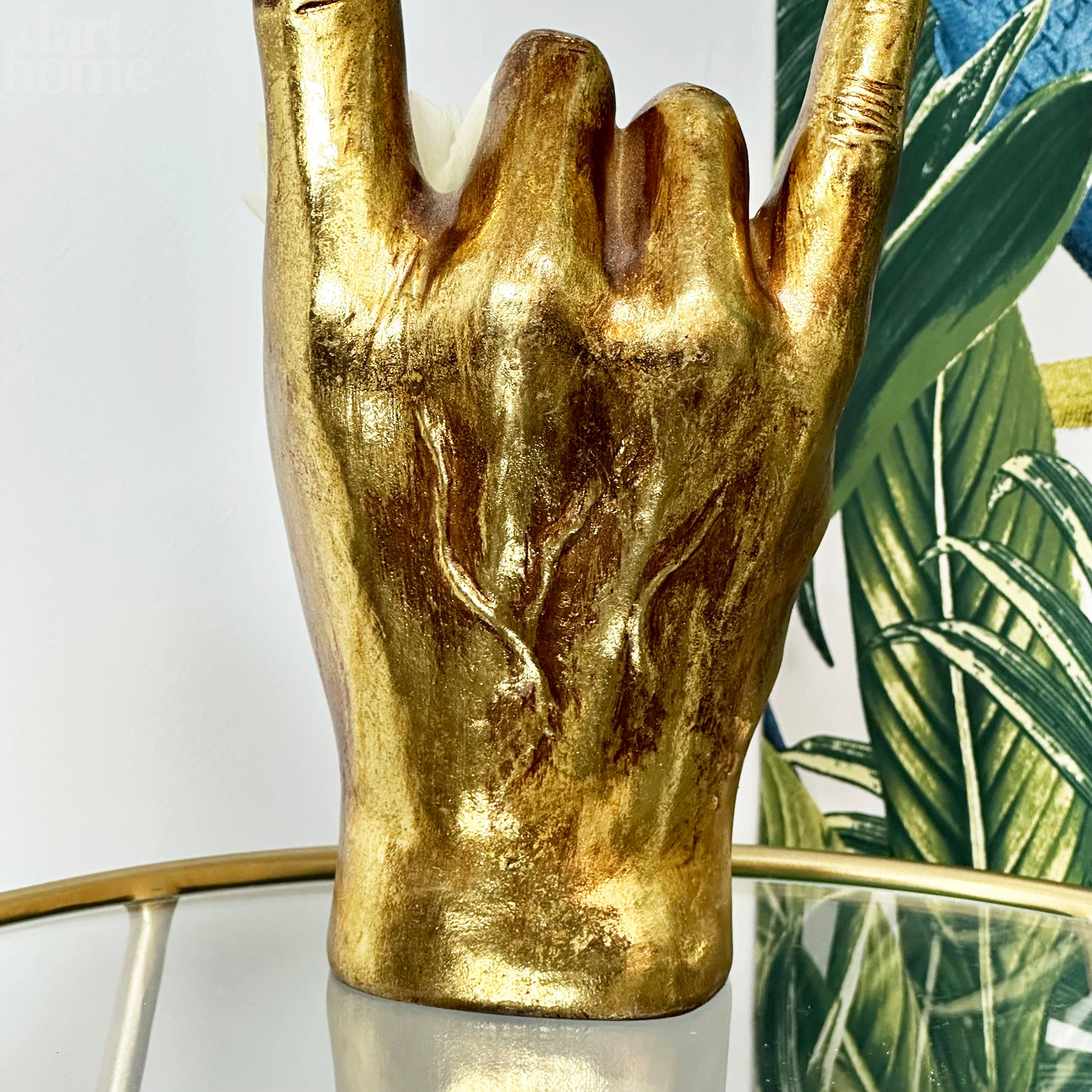 Gold Rock On Hand Vase