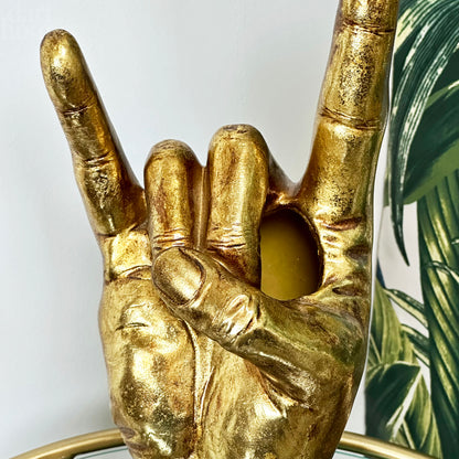 Gold Rock On Hand Vase