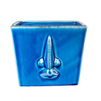 Blue Crackle Abstract Face Vase