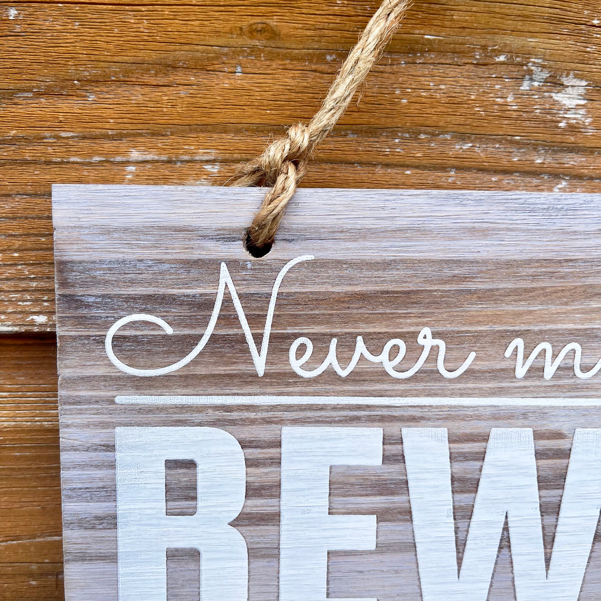 Hanging Wooden Garden Sign - Beware Of The Owner