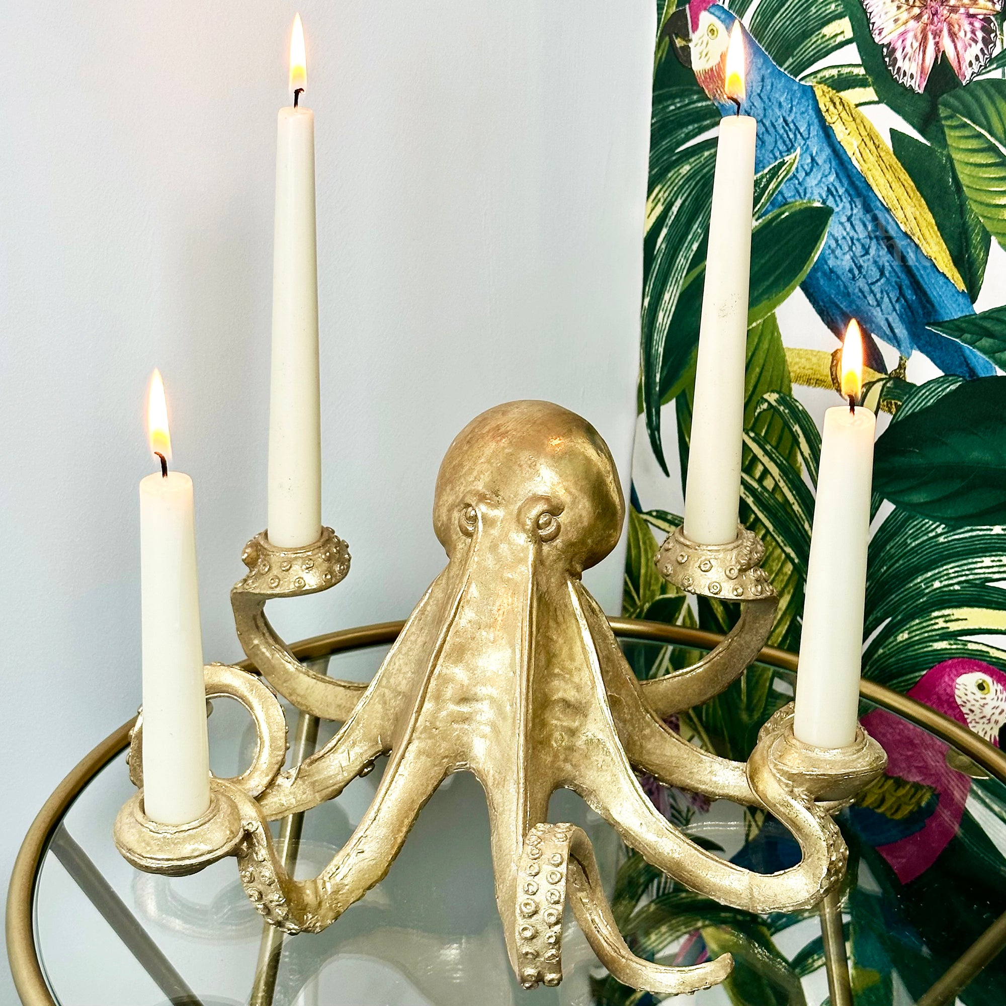 Gold Ollie Octopus Candlestick Holder