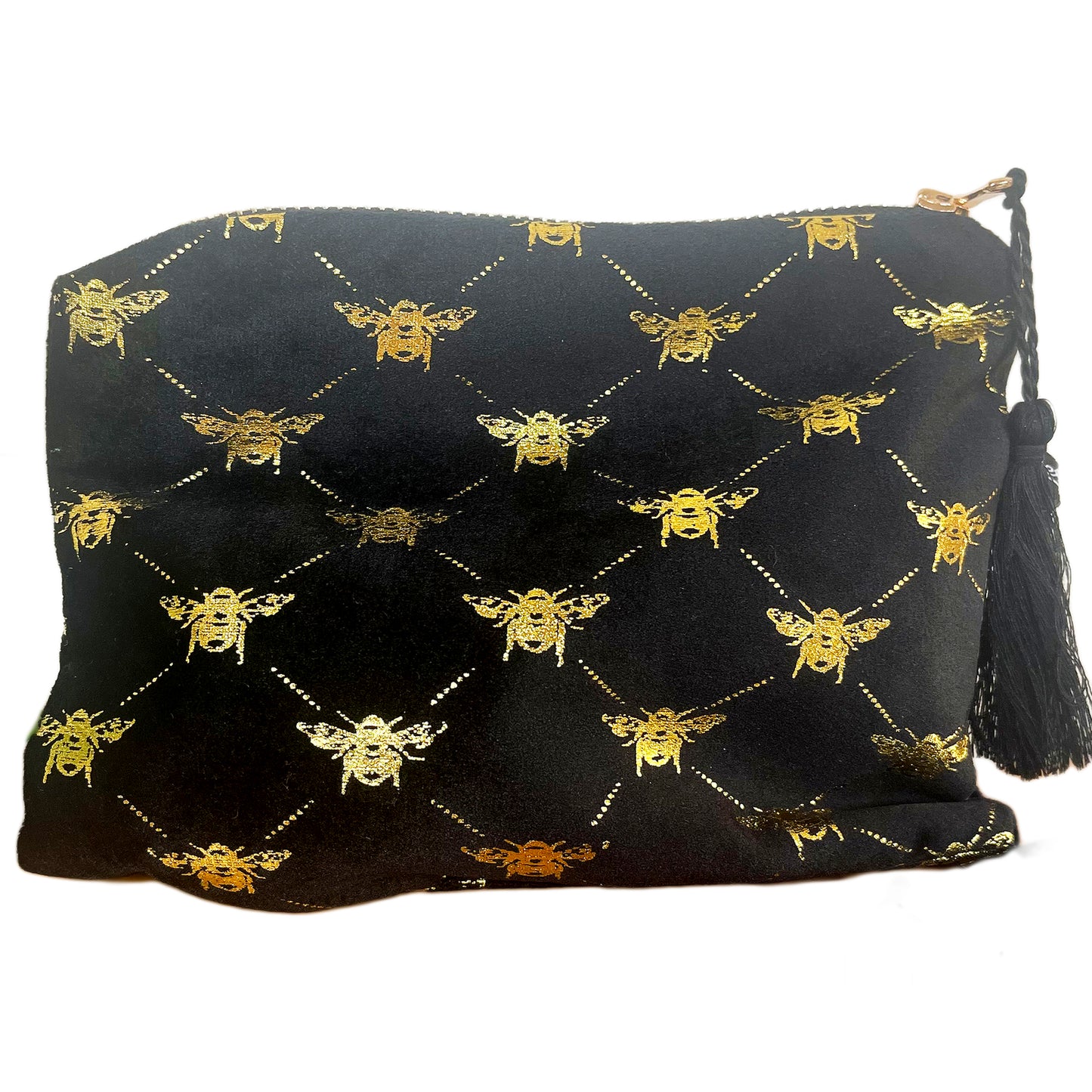 Gold Bee Tassel Make Up Bag