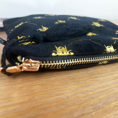 Gold Bee Tassel Make Up Bag