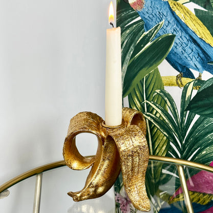 Gold Banana Candlestick Holder