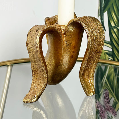 Gold Banana Candlestick Holder