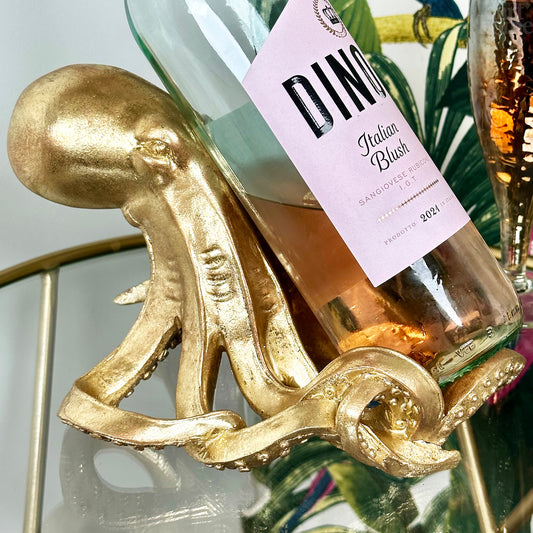 Gold Ollie Octopus Weinflaschenhalter