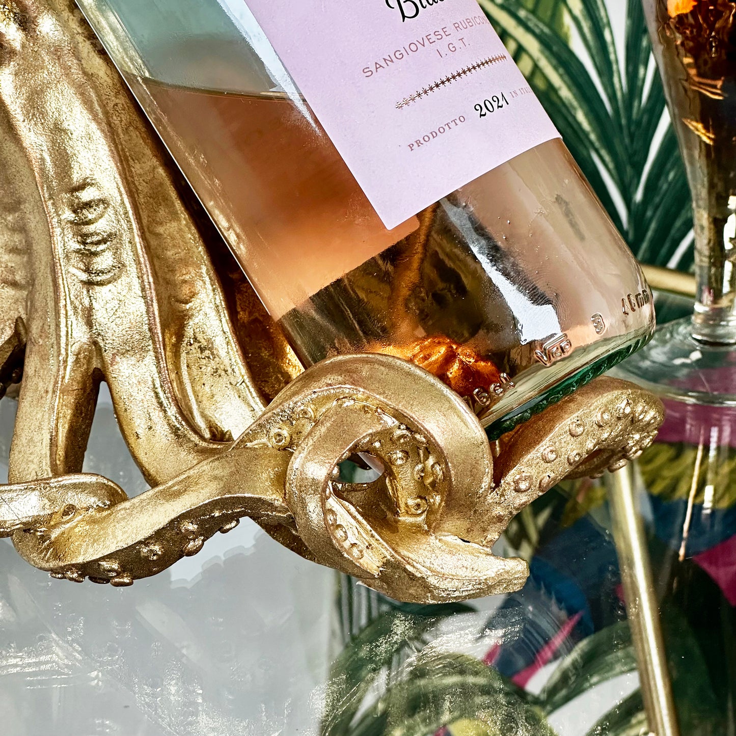 Gold Ollie Octopus Wine Bottle Holder