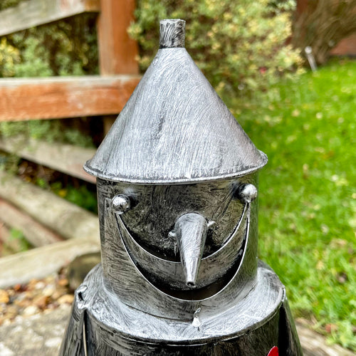 Silver Tin Man Garden Sculpture