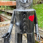 Silver Tin Man Garden Sculpture
