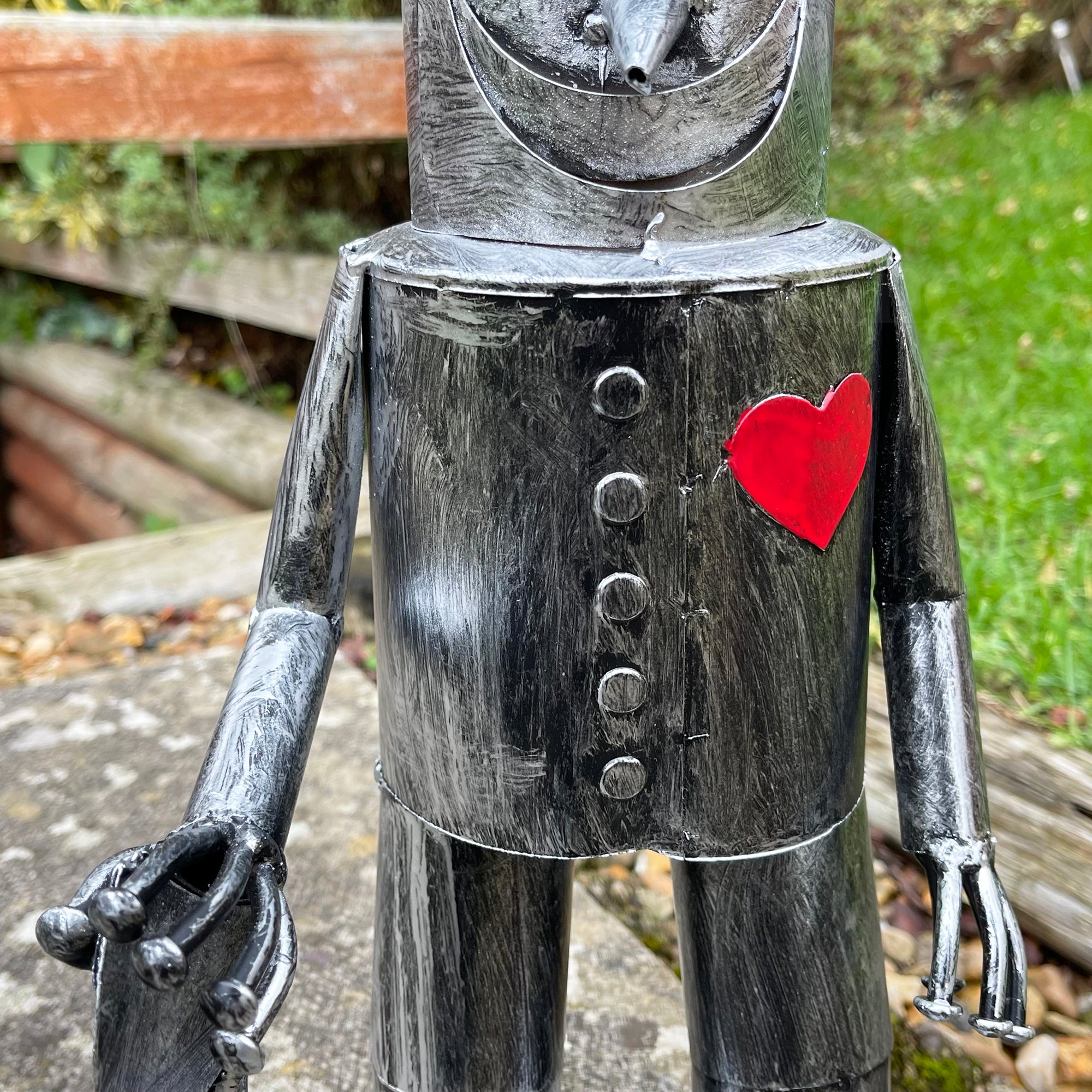 Silver Tin Man Garden Sculpture