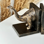 Brontosaurus-Buchstützen aus Gusseisen und Bronze