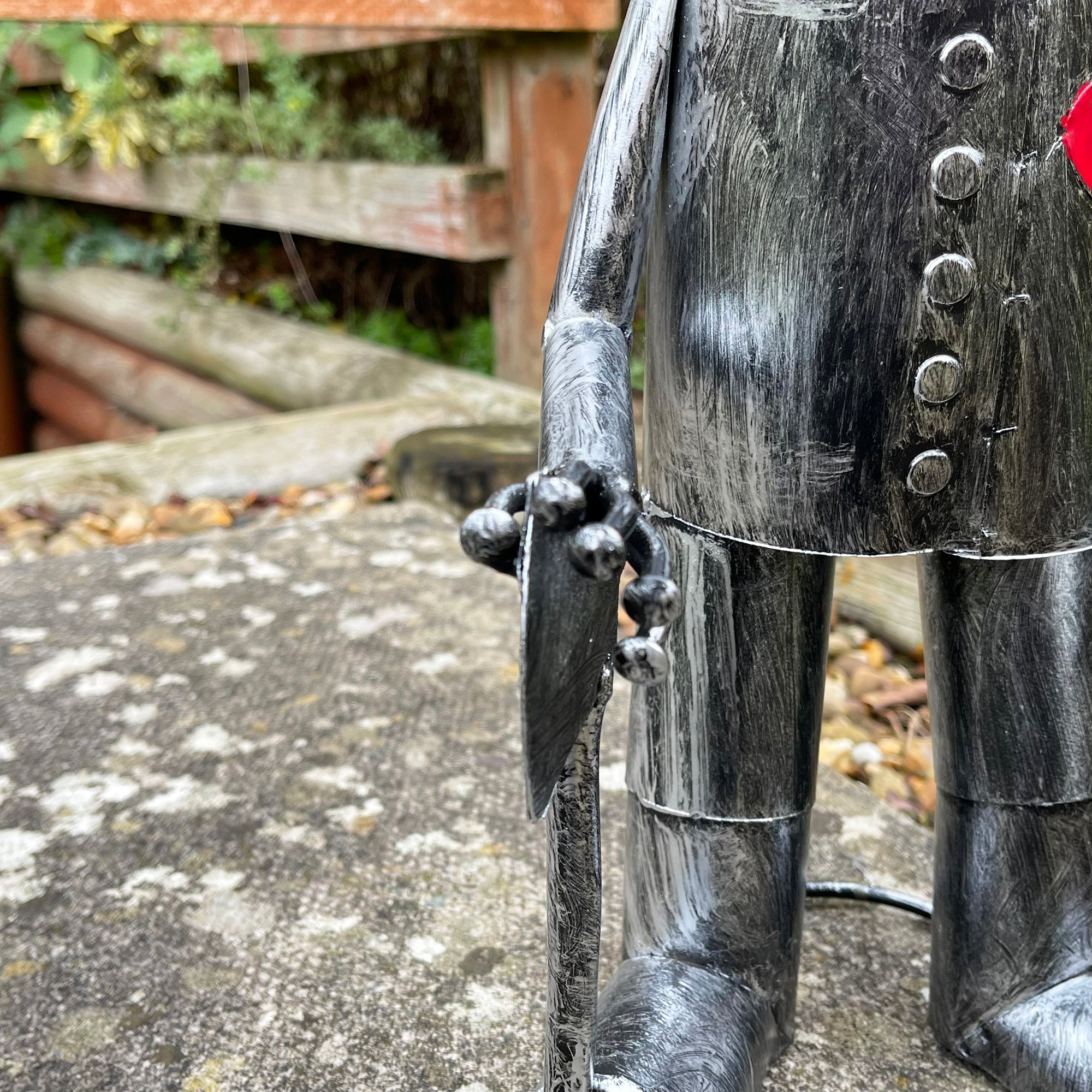 Silver Tin Man Garden Sculpture