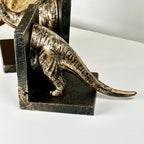 Brontosaurus-Buchstützen aus Gusseisen und Bronze