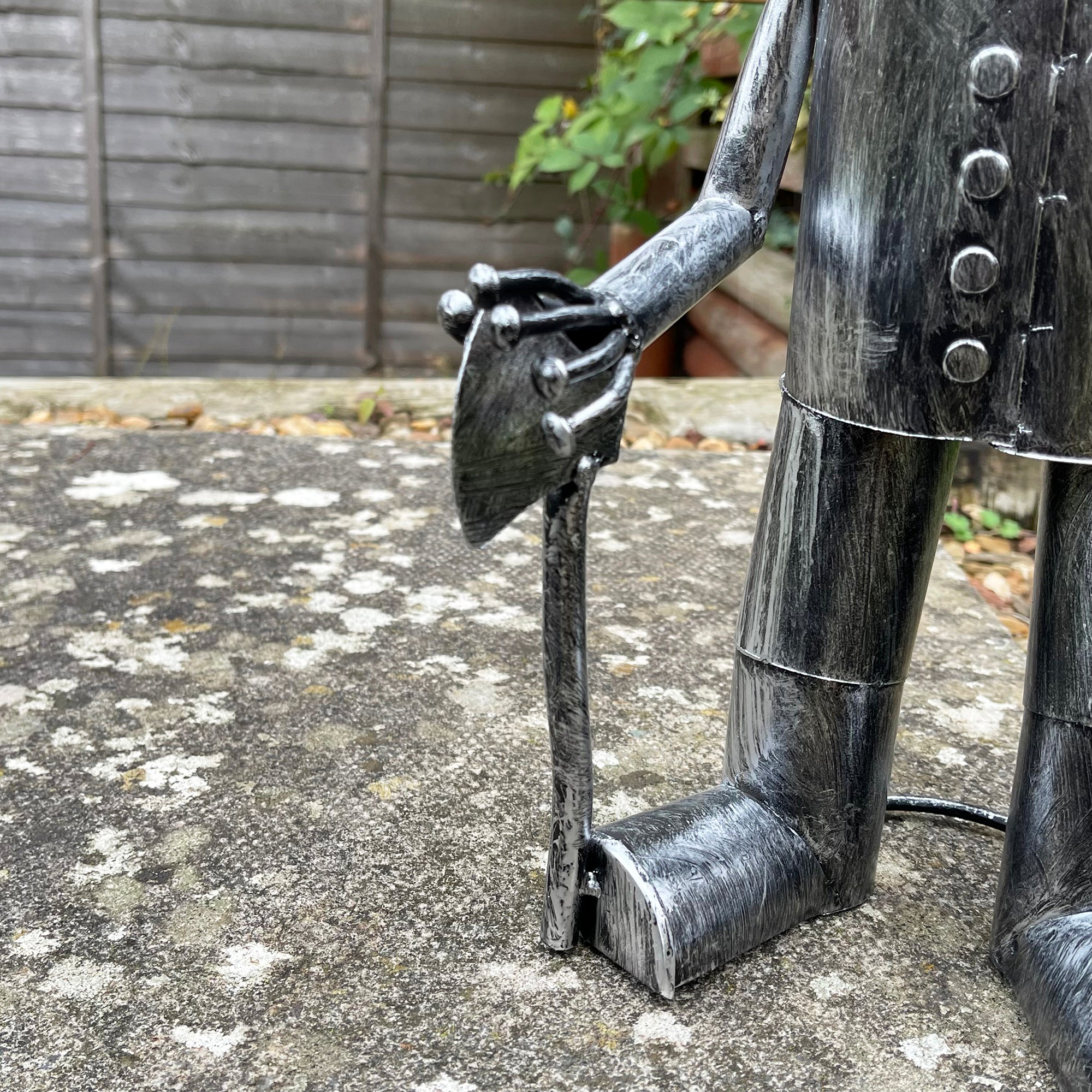 Silver Tin Man Garden Sculpture