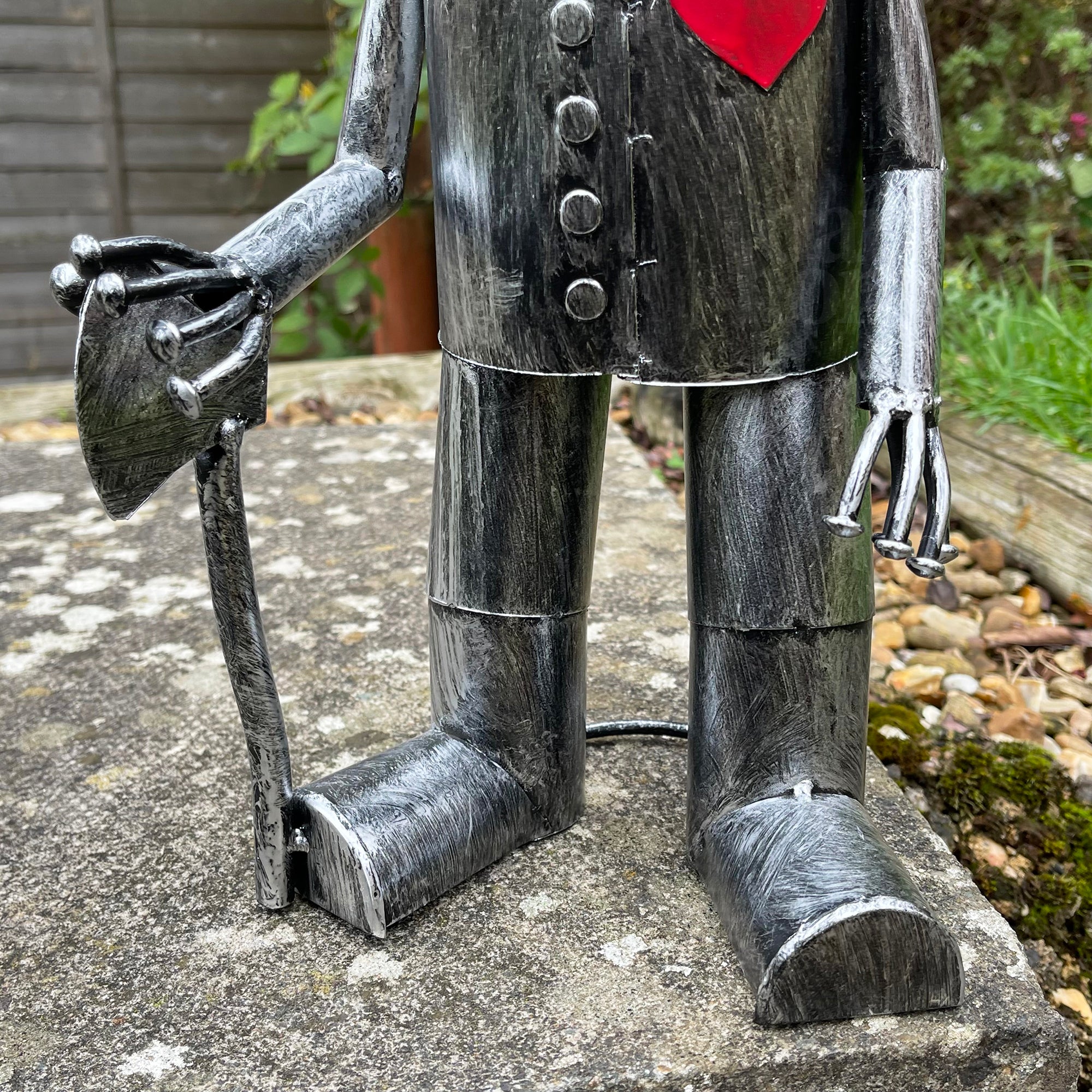 Silver Tin Man Garden Sculpture