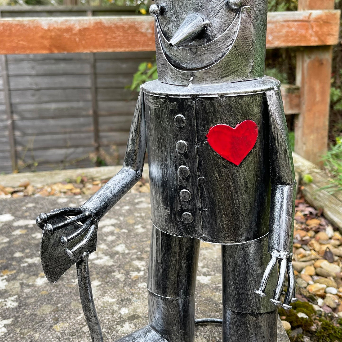 Silver Tin Man Garden Sculpture