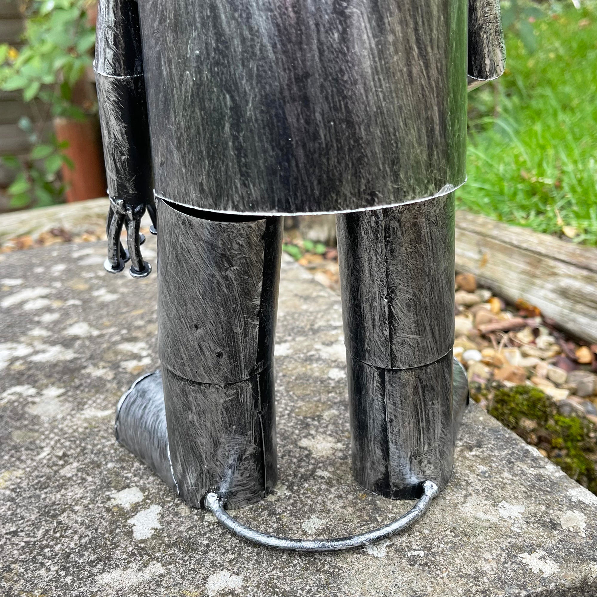 Silver Tin Man Garden Sculpture