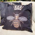 Black Queen Bee Outdoor Cushion