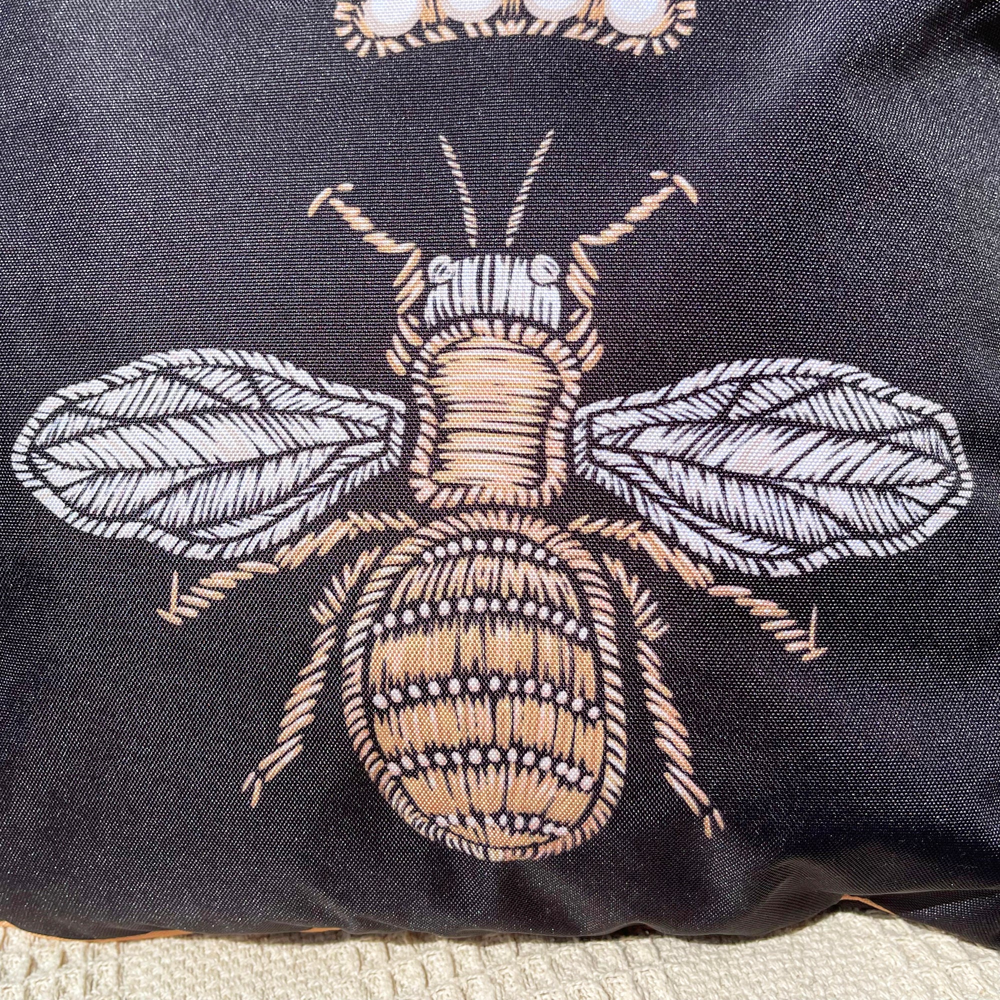 Black Queen Bee Outdoor Cushion