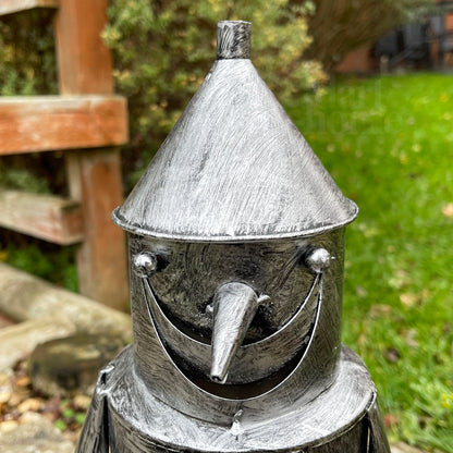 Silver Tin Man Garden Sculpture