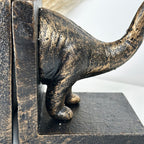 Brontosaurus-Buchstützen aus Gusseisen und Bronze