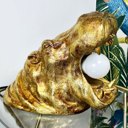 Gold Harry Hippo Table Lamp