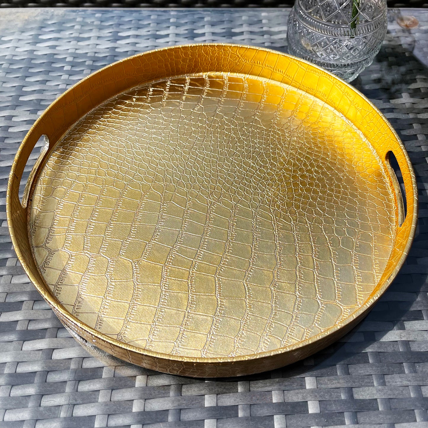 Faux Gold Snake Skin Decorative Tray