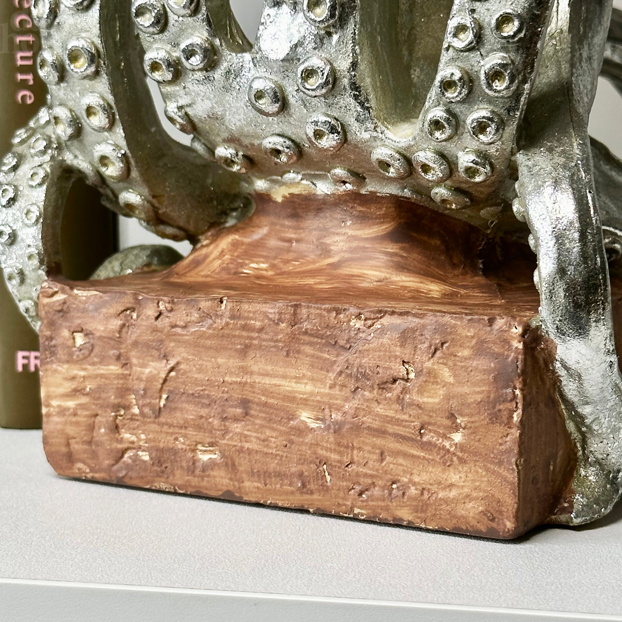 Silberne Oktopus-Buchstützen