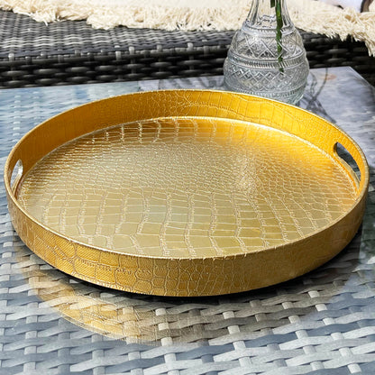 Faux Gold Snake Skin Decorative Tray