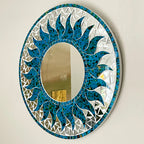 Blue Sun Mosaic Wall Mirror 40cm