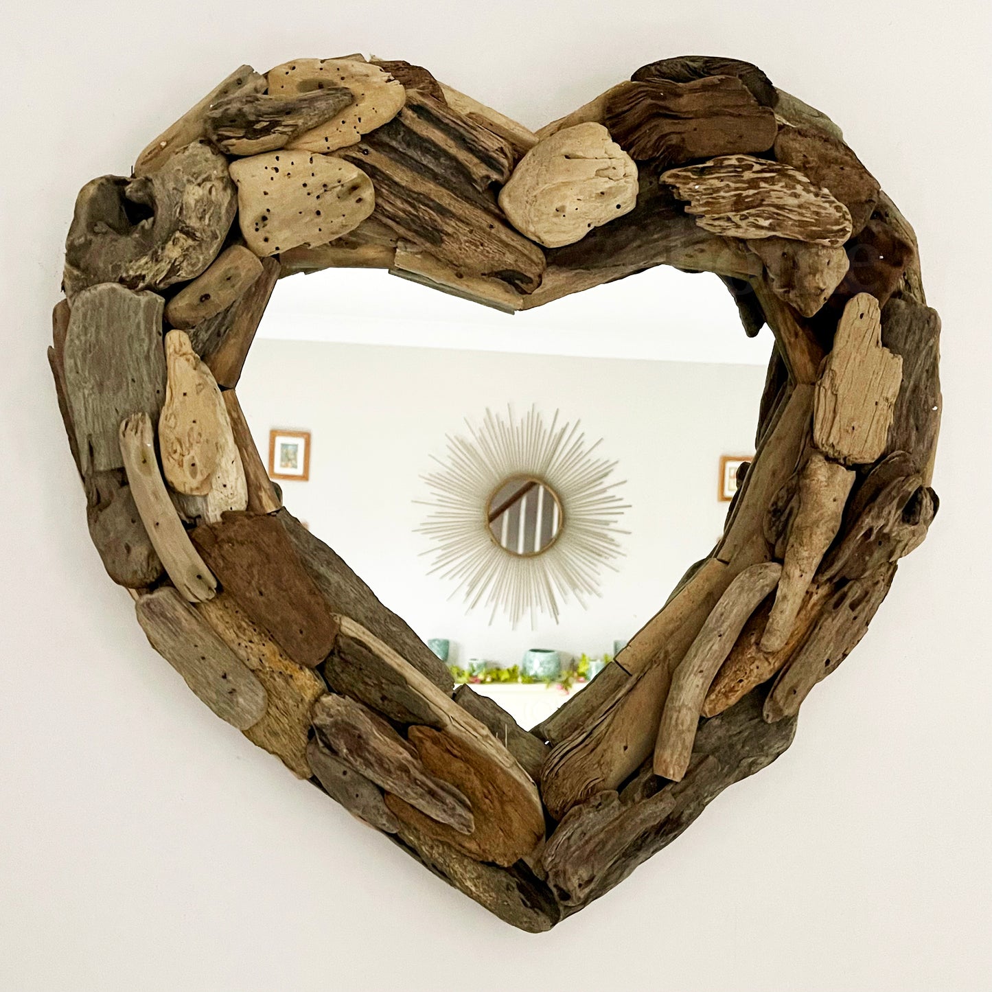 Driftwood Love Heart Wall Mirror