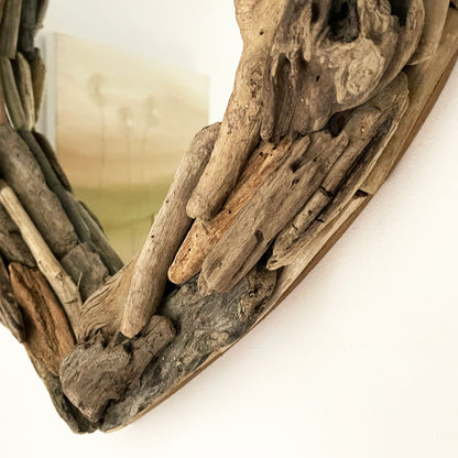 Driftwood Love Heart Wall Mirror