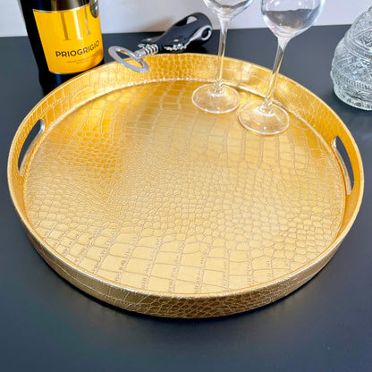 Faux Gold Snake Skin Decorative Tray