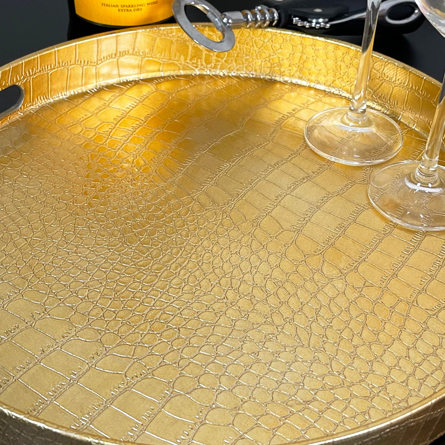 Faux Gold Snake Skin Decorative Tray