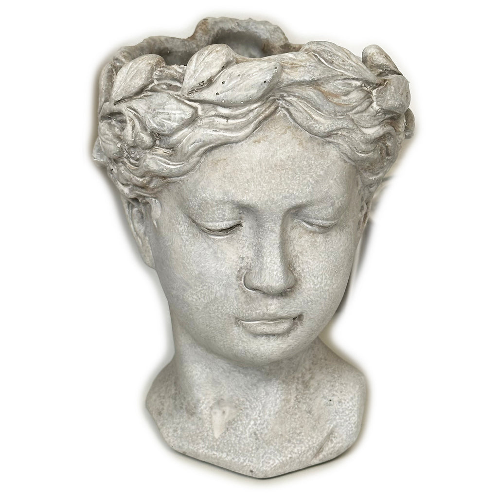 Stone Effect Goddess Head Pot Cover