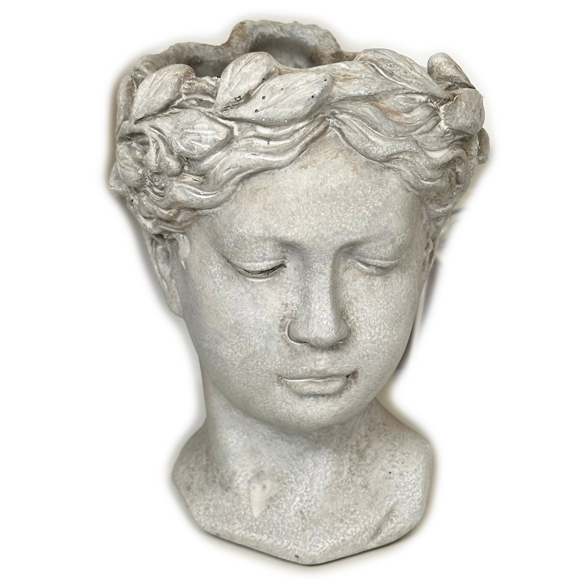 Stone Effect Goddess Head Pot Cover