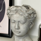 Stone Effect Goddess Head Pot Cover