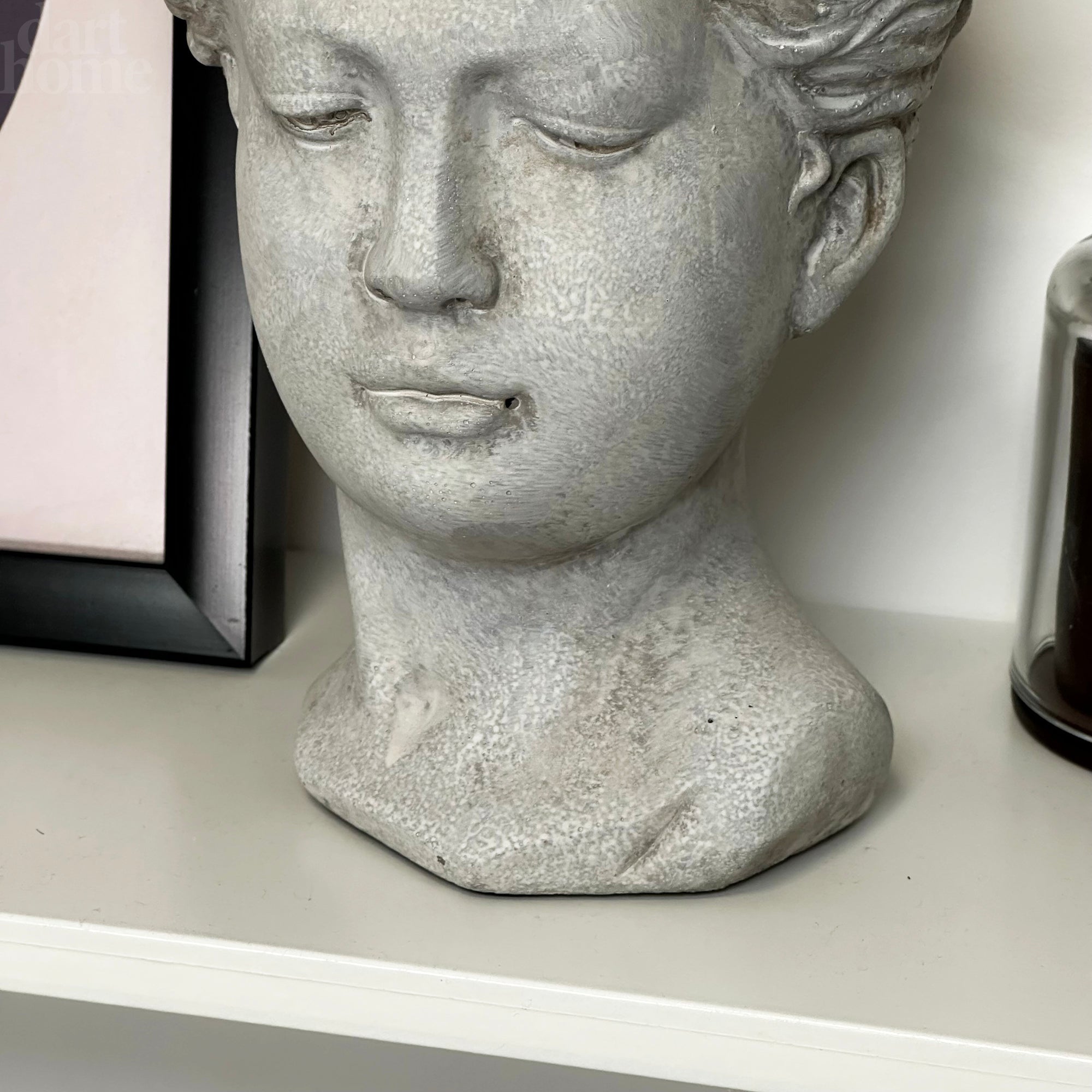 Stone Effect Goddess Head Pot Cover