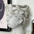 Stone Effect Goddess Head Pot Cover