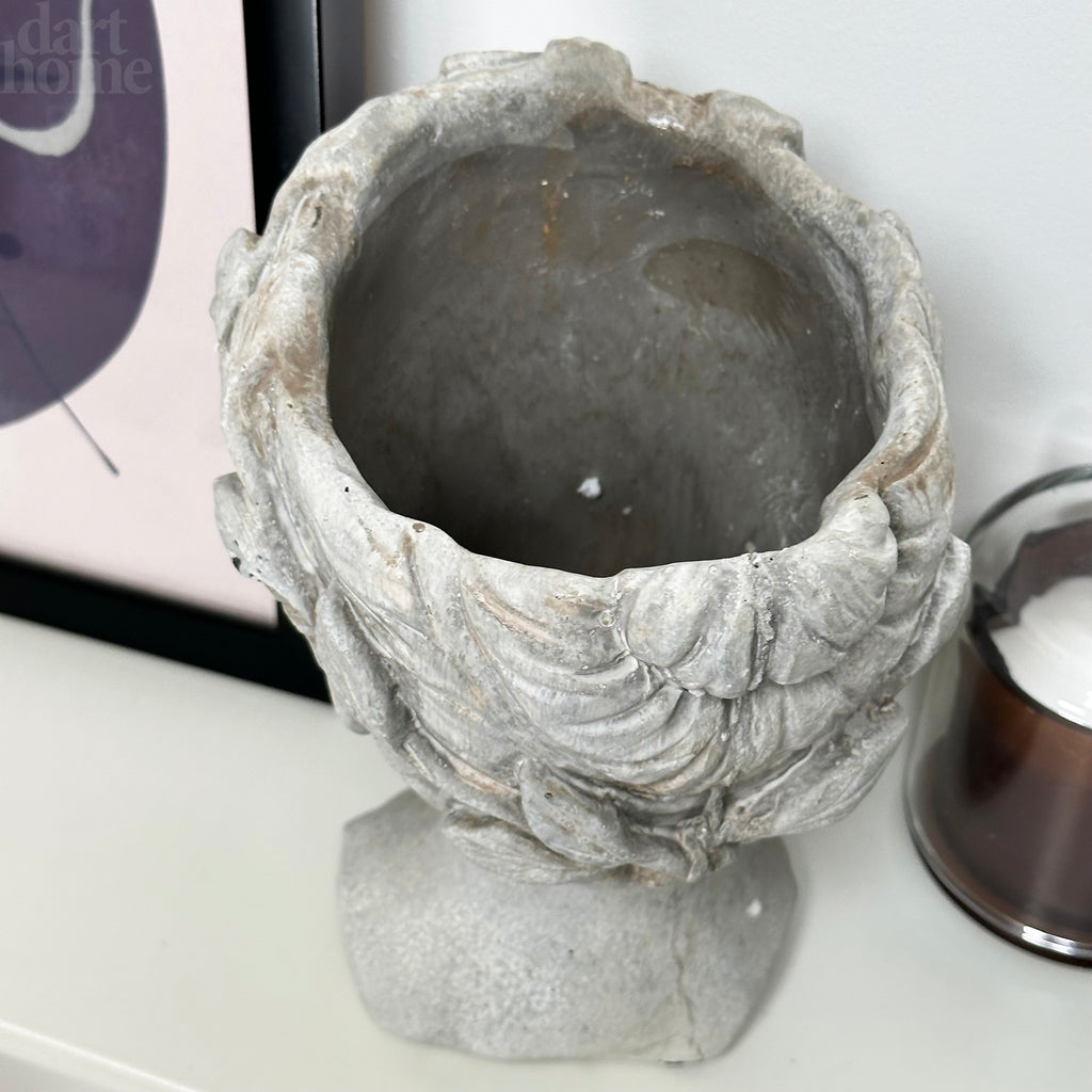Stone Effect Goddess Head Pot Cover